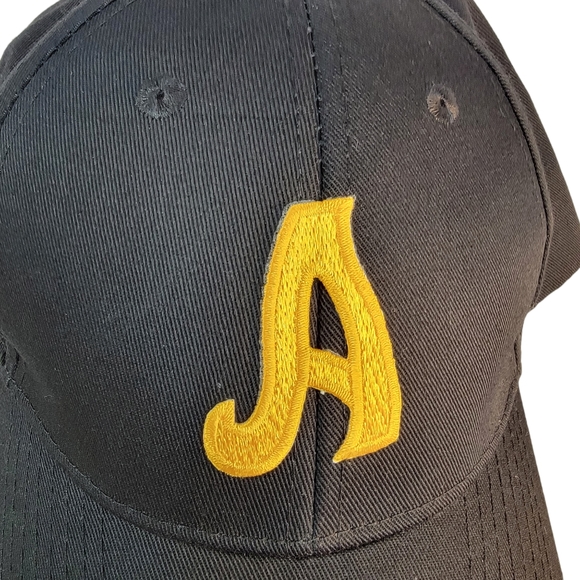 Black Baseball Cap Cursive "A" Hat Men's OS - Picture 11 of 11